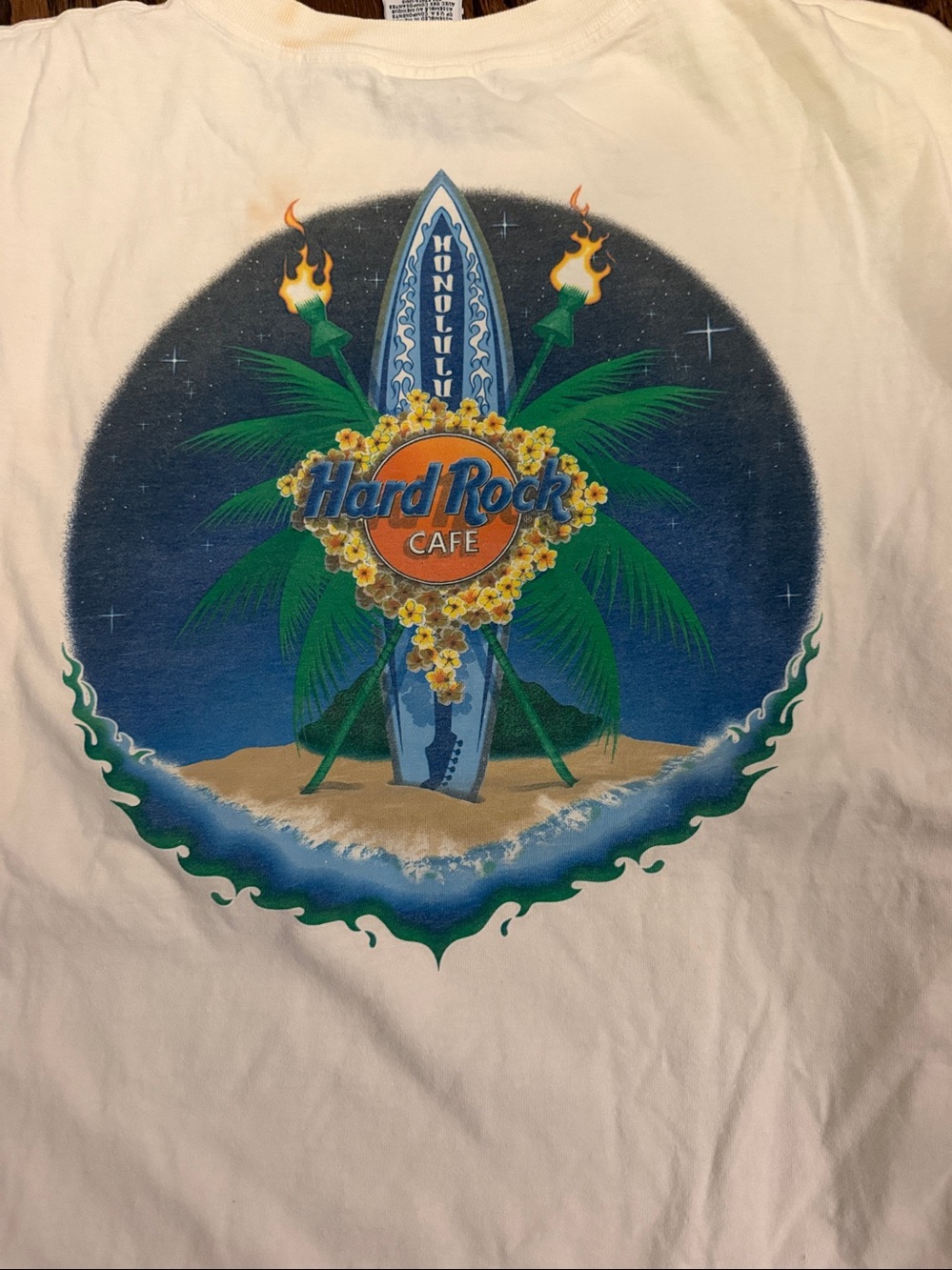Vintage Hard Rock Cafe Honolulu double-sided Graphic Tee in White